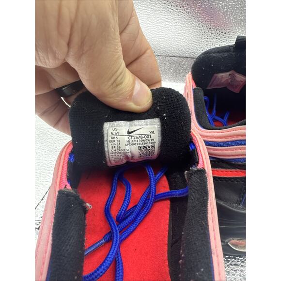 2019 Nike Air Max 97 Black/Pink/Blue Running CT1578-001 Youth 5.5 Y #1 - Picture 8 of 9